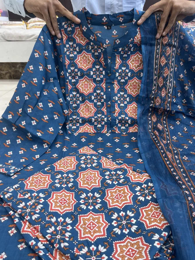 HR Cotton  Kurti With Bottom Dupatta Wholesale Price In Surat